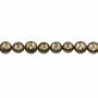 Perle a goccia di conchiglia, bronzo (placcatura), diametro 13 mm, spessore 9 mm, foro 0,6 mm, 31 pezzi/filare, 15~16"