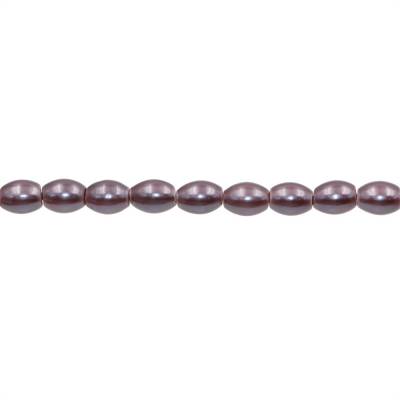 Perles nacrée violette galvanoplastie  en forme de tonneau sur fil Taille 8x10mm trou 0.8mm Environ 38perles/fil 15~16"