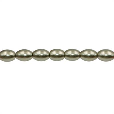 Perlas de concha electrochapada Barril Tamaño12x16mm Agujero0.8mm Aproxi 25cuentas/tira