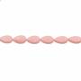 Perles nacrée rosée galvanoplastie goutte plate sur fil Taille 12x19mm trou 1.0mm Environ 22perles/fil 15~16"