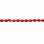 Muschel rote galvanische Perlenkette  Wassertropfen  4x7mm  Loch 1mm  ca. 64 Stck / Strang 15~16"