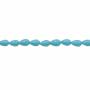 Muschel blaue galvanische Perlenkette  Wassertropfen  5x8mm  Loch 0.8mm  ca. 51 Stck / Strang 15~16"