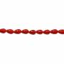 Muschel rote galvanische Perlenkette  Wassertropfen  5x8mm  Loch 0.6mm  ca. 51 Stck / Strang 15~16"