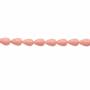 Muschel rosa galvanische Perlenkette  Wassertropfen  10x15mm  Loch 0.8mm  ca. 27 Stck / Strang 15~16"