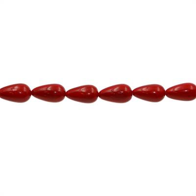 Red Shell Pearl Teardrop Beads Size 10x18mm Hole 1.5mm 22pcs/Strand 15~16"