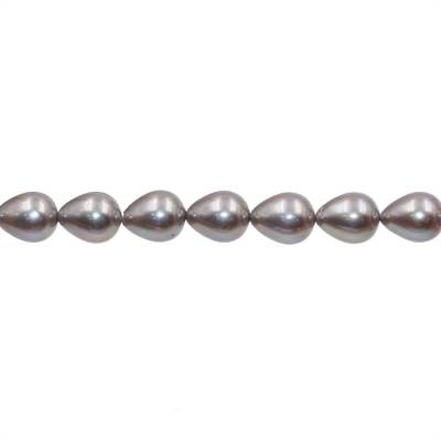 Perles nacrée violette galvanoplastie en forme de goutte sur fil Taille 12x15mm trou 1.5mm Environ 27perles/fil 15~16"