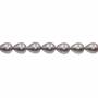 Muschel lila galvanische Perlenkette  Wassertropfen  12x15mm  Loch 1.5mm  ca. 27 Stck / Strang 15~16"