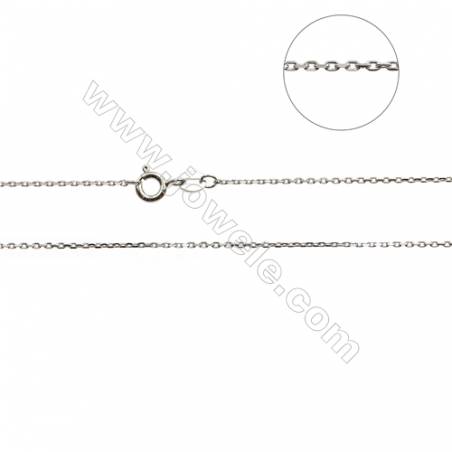 925 Sterling Silver Cross Chain x 1Piece   Size 0.8x1.5mm  Length: 16" （white gold plating）