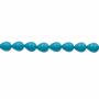 Perles nacrée bleue brillante galvanoplastie en forme de goutte sur fil Taille 12x15mm trou 0.8mm Environ 27perles/fil 15~16"