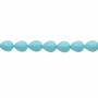 Muschel hellblaue galvanische Perlenkette  Wassertropfen  12x15mm  Loch 0.8mm  ca. 27 Stck / Strang 15~16"