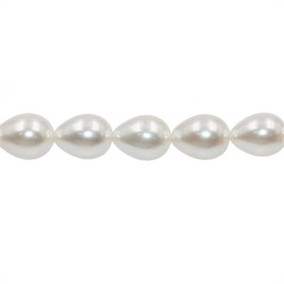 Perlas de concha electrochapada Gota Tamaño12x16mm Agujero1.5mm Aproxi 26cuentas/tira