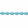 Perles nacrée bleue galvanoplastie en forme de goutte sur fil Taille 14x20mm trou 1.5mm Environ 20perles/fil 15~16"