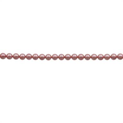 Série rouge Perles nacrée ronde sur fil Taille 4mm de diamètre trou 0.6mm  Environ 96perles/fil 15~16"