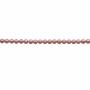 Série rouge Perles nacrée ronde sur fil Taille 4mm de diamètre trou 0.6mm  Environ 96perles/fil 15~16"