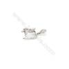 925 Sterling Silver Butterfly Pinch Bail Rhodium  8x16mm  Pin 0.89mm  Cubic Zirconia Micro Pave