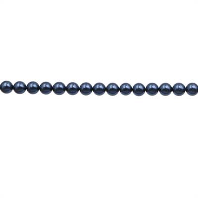 Blau-Serie Muschel galvanische Perlenkette  Durchmesser 4mm  Loch 0.6mm  ca. 96 Stck / Strang 15~16"