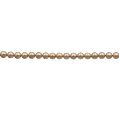 Série brune Perles nacrée ronde sur fil Taille 4mm de diamètre trou 0.6mm  Environ 96perles/fil 15~16"