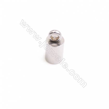 304 Stainless Steel Cord Ends   Size 4x8.6mm  Inner Diameter 3mm  Hole 1.5mm  300pcs/pack