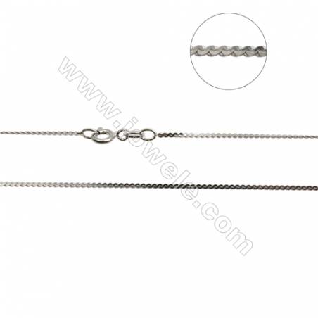 925 Sterling Silver Serpentine Chain x 1Piece   Thick 1.2mm  Length: 16" （white gold plating）