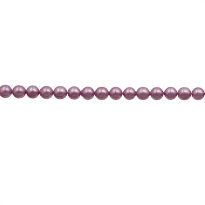 Perlas de concha electrochapada Redondo Diámetro6mm Agujero0.8mm Aproxi 66cuentas/tira