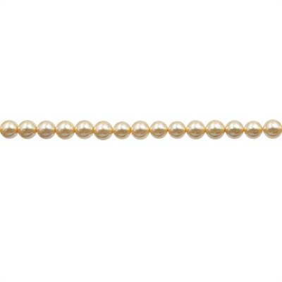Plated Shell Pearl Round Beads Strand 8mm Hole 0.8mm About 50 Beads/Strand 15~16"