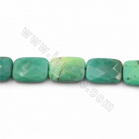 Fili di perline di agata verde naturale, rettangolo (sfaccettato), dimensioni 18x25mm, foro 1.2mm, 15~16"/filo