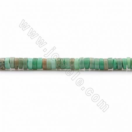 Perline di agata verde naturale, cilindro, dimensioni 2x5mm, foro 0,7mm, lunghezza 15~16"/filare