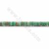 Rouleaux de perles d'agate verte naturelle, cylindrique, taille 2x5mm, trou 0.7mm, longueur 15~16"/rang