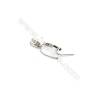 925 Sterling Silver Pinch Bail  Rhodium  9x24mm  Pin 0.78mm  Cubic Zirconia Micro Pave