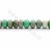 Fili di perle di agata verde naturale, abaco (sfaccettato), dimensioni 11x16mm, foro 1 mm, 15~16"/filo