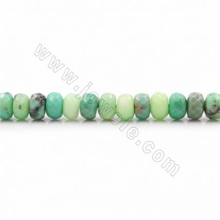 Natürliche grüne Gras Achat Perlen Stränge, Abacus (facettiert), Größe 5x7 mm 15 ~ 16 "/ Strang