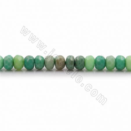 Natural Green Grass Agate Faceted Abacus Beads Strands  Size 4x6mm Hole 0.8mm 39-40cm/Strand