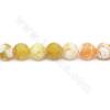 Heated Fire Agate Beads Strand Faceted Round Diameter 16mm Hole 1.5mm Length 39~40cm/Strand