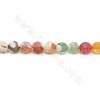 Heated Fire Agate Beads Strand Faceted Round Diameter 8mm Hole  1mm Length  39~40cm/Strand