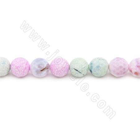 Heated Fire Agate Beads Strand Faceted Round Diameter 10mm  Hole 1.2mm Length 39~40cm/Strand