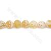 Collier de perles d'agate de feu chauffées à facettes rondes Diamètre 10mm Trou 1.2mm Longueur 39~40cm/Chaîne