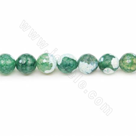Heated Fire Agate Beads Strand Faceted Round Diameter 10mm  Hole 1.5mm  Length 39~40cm/Strand
