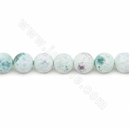 Heated Fire Agate Beads Strand Faceted Round Diameter 10mm Hole1.5mm  Length 39~40cm/Strand