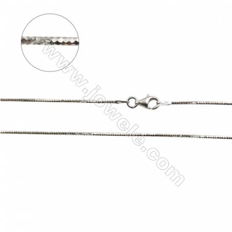 歐美加鏈形項鏈 925銀鍍白金 線粗 1.3毫米 項鏈長度 16" x1條