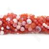Perles d'agate de feu teintées sur fil rond diamètre 6mm trou 1.2mm 15~16''/brin