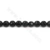 Rouleau de perles d'agate naturelle noire matte à facettes Diamètre 8mm Trou 1mm Longueur39~40cm/Rouleau