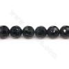 Perline naturali di agata nera opaca Diametro rotondo sfaccettato 12 mm Foro 1,5 mm Lunghezza 39~40 cm/filare