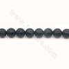 Perles agate noire chaufé mate ronde sur fil Taille 8mm trou 1.2mm 15~16"/fil