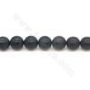 Perles agate noire chaufé mate ronde sur fil Taille 10mm trou 1.2mm 15~16"/fil
