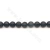 Perles agate noire chaufé mate ronde sur fil Taille 8mm trou 1mm 15~16"/fil