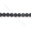 Heated Matte Black Agate Beads Strand  With Fish Bone Pattern  Round Diameter 10mm Hole 1.5mm Length 39~40cm/Strand