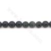 Perles agate noire chaufé mate ronde sur fil Taille 8mm trou 1mm 15~16"/fil