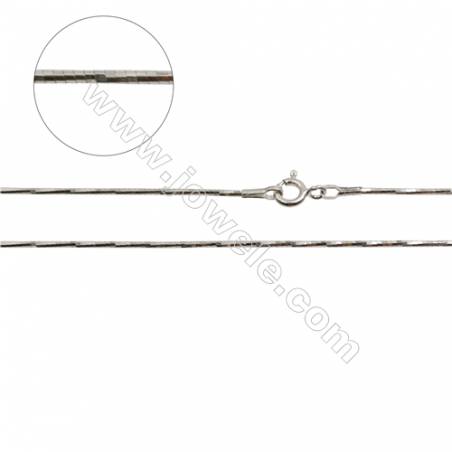 925 Sterling Silver Omega Chain x 1Piece   Size 0.5x1mm  Length: 16" (white gold plating)