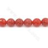 Perline di agata rossa naturale Diametro rotondo sfaccettato 10 mm Foro 1,5 mm Lunghezza 39~40 cm/filare