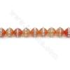 Perles Agate rouge avec strass ronde sur fil Taille 10mm trou 1mm 15~16"/fil